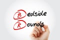 BR - Bedside Rounds acronym with marker, concept background
