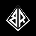 BR logo letters monogram with prisma shape design template