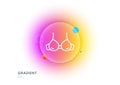 Bra brassiere line icon. Breast lingerie sign. Gradient blur button. Vector