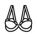 Bra or Brassiere vector illustration, line style icon