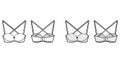Bra convertible balconette lingerie technical fashion illustration with adjustable shoulder straps, hook-and-eye closure