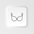 Bra, female wear icon. Simple element illustration natural concept. Bra, female wear icon. Neumorphic style vector icon