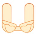 Bra flat icon. Lady brassiere orange icons in trendy flat style. Woman underware gradient style design, designed for web