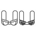 Bra line and glyph icon. Lady brassiere vector illustration isolated on white. Woman underware outline style design