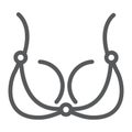 Bra line icon, underwear and woman, lingerie sign, vector graphics, a linear pattern on a white background. Royalty Free Stock Photo