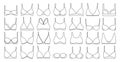 Bra of underwear vector outline set icon. Isolated outline set icon lingerie. Vector illustration bra of underwear on white Royalty Free Stock Photo