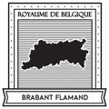 Brabant flamand map. Vector illustration decorative design Royalty Free Stock Photo