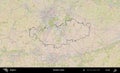Brabant wallon outlined, Belgium. Topographic Standard Royalty Free Stock Photo