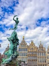 Brabo Fountain in Antwerp, Belgium Royalty Free Stock Photo