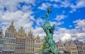 Brabo Fountain in Antwerp, Belgium Royalty Free Stock Photo