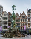 The Brabo Fountain in Antwerpen, Belgium Royalty Free Stock Photo