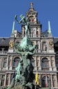 Brabo fountain, Grote Markt, Antwerpen, Belgium Royalty Free Stock Photo