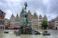 Brabo fountain on market square, Antwerp, Belgium Royalty Free Stock Photo