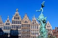 Brabo Statue, Great Market, Antwerp, Belgium Royalty Free Stock Photo