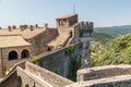 Inner yard of medieval castle of Bracciano, Italy