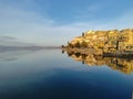 Bracciano lake and Anguillara Sabazia village, Italy