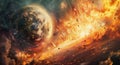 Brace for a cosmic Armageddon, the Judgment Day of Planet Earth. Ai Generated Royalty Free Stock Photo