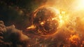 Brace for a cosmic Armageddon, the Judgment Day of Planet Earth. Ai Generated Royalty Free Stock Photo