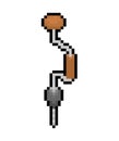 Brace Hand drill pixel art. 8 bit Old Hand Tool Royalty Free Stock Photo
