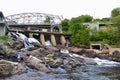 Bracebridge Falls and silver bridge Royalty Free Stock Photo