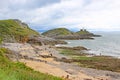 Bracelet Bay and Mumbles lighthouse, Wales Royalty Free Stock Photo