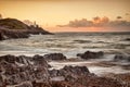 Bracelet Bay and The Mumbles Lighthouse, Wales, UK Royalty Free Stock Photo