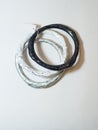 Bracelet black gray white plastic ethnic