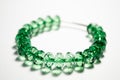 A bracelet. Green bead bracelet. Green crystal beads. Women`s bracelet. Decoration for girls. jewelry for girls. Bracelet Royalty Free Stock Photo