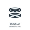 bracelet icon vector from promotional gifts collection. Thin line bracelet outline icon vector illustration. Linear symbol for use