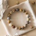 bracelet made of lace agate, stone with patterns, a soothing mineral, will restore order in the heart and soul.