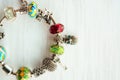 Bracelet with many accessories, luck, money, an owl