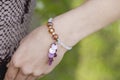 Bracelet with natural beads Royalty Free Stock Photo