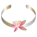 Bracelet with a pink flower
