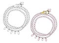 Bracelet with pink pearls and pendants. Vector