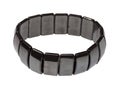 Bracelet from polished hematite slabs isolated