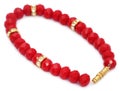 Bracelet of red beads Royalty Free Stock Photo
