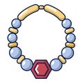 Bracelet with ruby icon, cartoon style