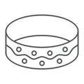 Bracelet thin line icon, jewellery and accessory, bangle sign, vector graphics, a linear pattern on a white background.