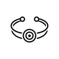 Black line icon for Bracelets, bangle and precious