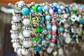 Bracelets made of white beads Royalty Free Stock Photo