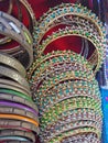 Bracelets for sale on Indian market Royalty Free Stock Photo