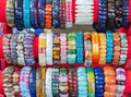 Bracelets from various natural semiprecious stones Royalty Free Stock Photo