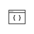 Braces character isolated icon on computer monitor Royalty Free Stock Photo