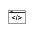Braces character isolated icon on computer monitor Royalty Free Stock Photo