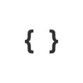 Braces character isolated icon vector Royalty Free Stock Photo
