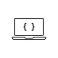 Braces character isolated icon on computer monitor Royalty Free Stock Photo