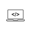 Braces character isolated icon on computer monitor Royalty Free Stock Photo