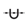 Braces tooth letter U logo design concept