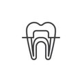 Braces tooth outline icon