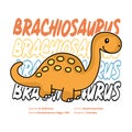 Brachiosaurus Cute Kids Shirt Design